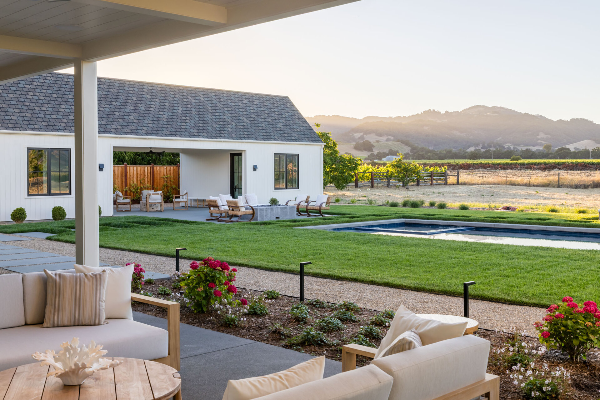 Primary outdoor living and covered pavilion